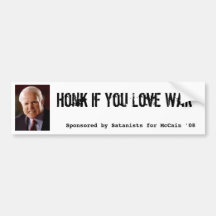 Mccain, Honk se você ama a guerra, patrocinado por Adesivos