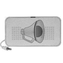 Megafone preto caixinhas de som para notebook
