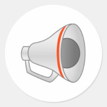 Megafone vermelho adesivos redondos