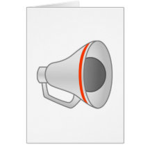 Megafone vermelho cartões
