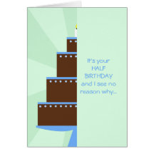 Meio cartão de aniversário -- Meio bolo de anivers