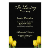 Memorial/anúncio Convites Personalizados