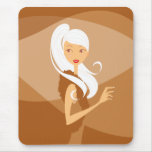 Menina bonito da forma mouse pads