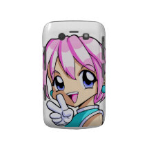 Menina bonito do Anime Capas Blackberry
