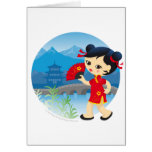 Menina chinesa cartão