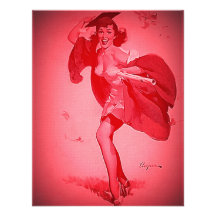 Menina cor-de-rosa graduada retro do Pinup de Gil  Convite Personalizado
