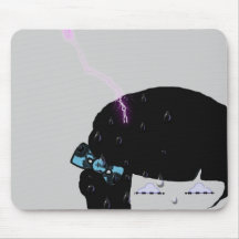 Menina da chuva mouse pad