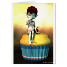 Menina do duende cartoes
