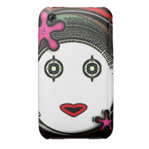 Menina do espaço da flor capas iPhone 3 Case-Mate