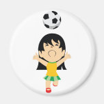 Menina do futebol imas de geladeira