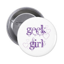 Menina do geek botons