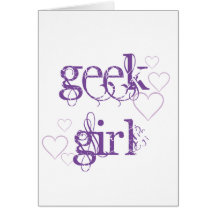 Menina do geek cartoes