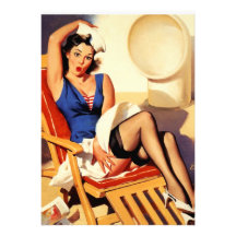 Menina do Pinup do navio de cruzeiros de Gil Elvgr Convites
