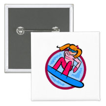 Menina do Snowboarder Pins