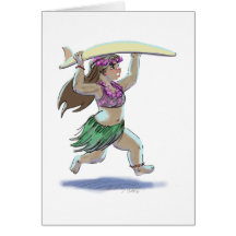 menina do surfista cartoes