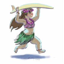 Menina do surfista escultura foto