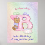 Menina do urso do aniversário poster