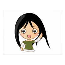 Menina dos desenhos animados cartoes postais