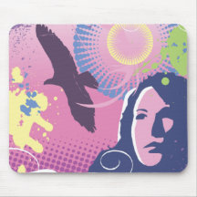 Menina e comuna de Eagle Mousepads