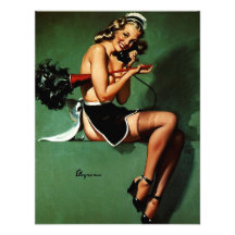 Menina francesa retro do Pinup da empregada domést Convites