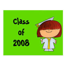 Menina graduada - personalize cartoes postais