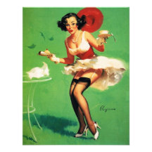 Menina retro do Pinup do tempo do chá de Gil Elvgr Convites