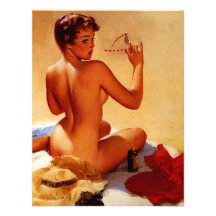 Menina retro do Pinup do verão da praia de Gil Elv Convite Personalizados