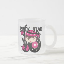 Menina triguenha da estrela do rock caneca