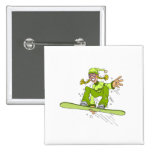 Menina verde-oliva do Snowboard Pins