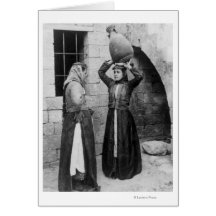 Meninas cristãs em Nazareth Cartao