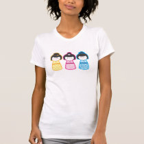 Meninas de Kokeshi t - shirts