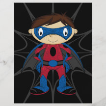 Menino bonito do super-herói panfleto personalizados