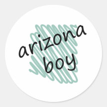 Menino da arizona no desenho do mapa da arizona da adesivos em formato redondos