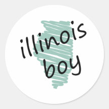 Menino de Illinois no desenho do mapa do Illinois  Adesivos