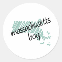 Menino de Massachusetts no mapa do Massachusetts d Adesivos