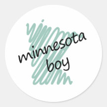 Menino de Minnesota no desenho do mapa do Minnesot Adesivos Redondos