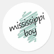 Menino de Mississippi no mapa do Mississippi da cr Adesivos