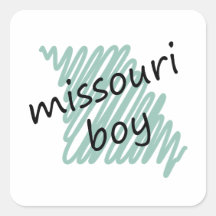 Menino de Missouri no desenho do mapa do Missouri  Adesivo Quadrado