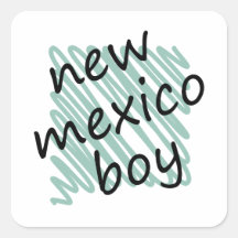 Menino de New mexico no desenho do mapa de New mex Adesivos Quadrados