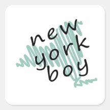 Menino de New York no desenho do mapa da New York  Adesivo
