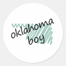 Menino de Oklahoma no desenho do mapa do Oklahoma  Adesivos