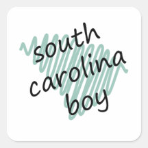 Menino de South Carolina no mapa do South Carolina Adesivo Quadrado