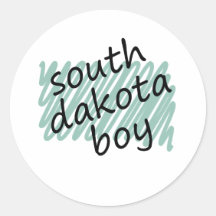 Menino de South Dakota no mapa do South Dakota da  Adesivos Redondos