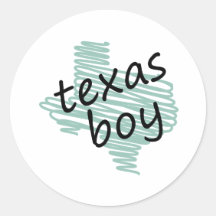 Menino de Texas no desenho do mapa do Texas da cri Adesivo