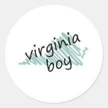 Menino de Virgínia no desenho do mapa da Virgínia  Adesivo