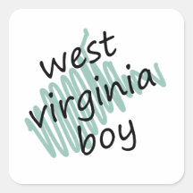 Menino de West Virginia no mapa do West Virginia d Adesivos