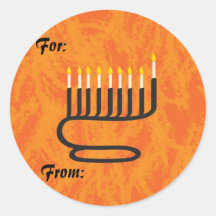 Menorah, etiquetas do presente adesivo