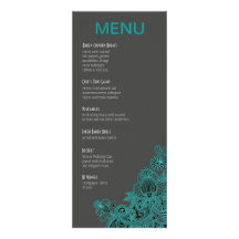Menu asteca do comensal de Paisley - carvão vegeta Convite Personalizados