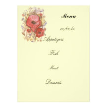 menu da papoila convite personalizado