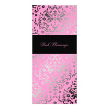 menu do flamingo do rosa do damasco 311-Dazzling Panfleto Informativo Personalizado